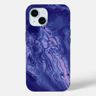 Violet roze Acrylvezel Abstracte vloeisel iPhone 15 Case