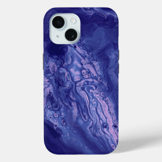 Violet roze Acrylvezel Abstracte vloeisel iPhone 15 Case