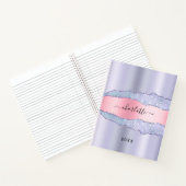 Violet roze agaat marmer naam notitieboek (Binnen)