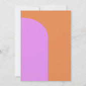 Violet roze en Oranje retrorgeometrische bruiloft Kaart (Achterkant)