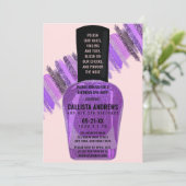 Violet Roze Glitter Nail Polish Spa Dag Verjaardag Kaart (Staand voorkant)