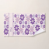 Violet Roze Indigo Bloem Doodle Monogrammed Bad Handdoek (Handdoek)