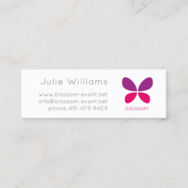Violet roze minimalistische moderne BUTTERFLY Logo Mini Visitekaartje