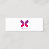 Violet roze minimalistische moderne BUTTERFLY Logo Mini Visitekaartje (Achterkant)