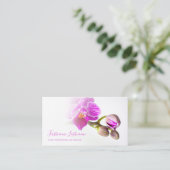Violet roze orchidee bloem verdwijnt naar wit! visitekaartje (Staand voorkant)