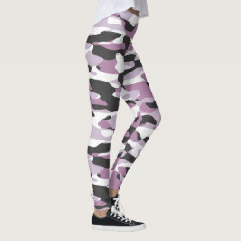 Violet roze Paars grijs wit Camouflage Patroon Leggings