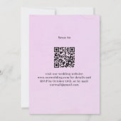 Violet roze paarse bloemen rozen QR RSVP bruiloft Kaart (Achterkant)