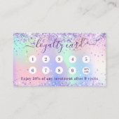 Violet roze paarse holografische qr code foto klantenkaartje (Voorkant)