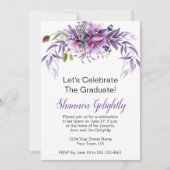 Violet Roze Paarse Wildflower Graduation Party Kaart (Voorkant)