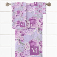 Violet roze roze rozenbloemen monogram
