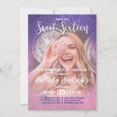 Violet Roze Triple Glitter Ombre Foto Zoet 16 Kaart (Voorkant)