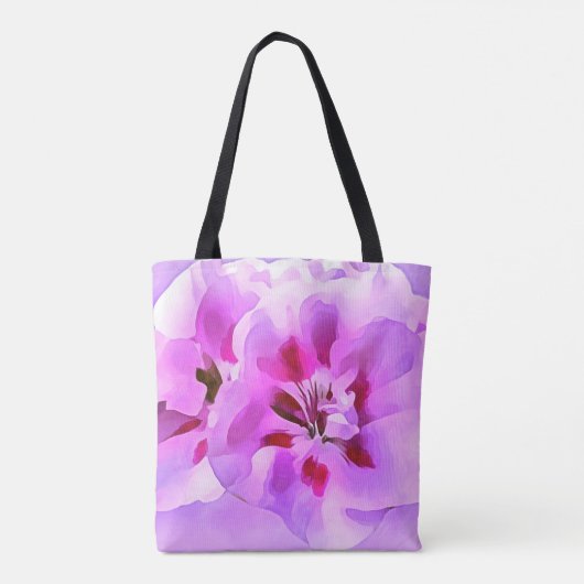 Violet roze Waterverf Hibiscus Tote Bag (Achterkant)