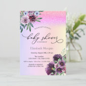 Violet Rozen, Baby shower Glitter Bokeh Kaart (Staand voorkant)
