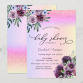 Violet Rozen, Baby shower Glitter Bokeh Kaart (Voorkant / Achterkant)