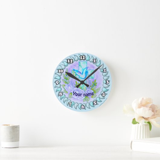 Violet Rozen Christelijk kruis Ronde Klok (Huis)