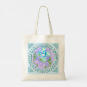 Violet Rozen Christelijke cross canvas tas (Achterkant)