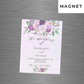 Violet rozen groen luxe bruiloft magnetische uitnodiging