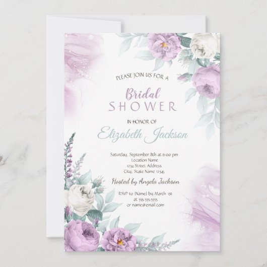 Violet Rozen Polka Dots Vrijgezellenfeest Kaart (Voorkant)