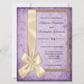 Violet rustiek Elegance bruiloft Kaart (Voorkant)