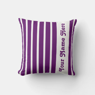 Violet Safari Stripe Pillow met naam Kussen
