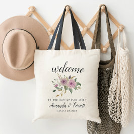 Violet & Sage Bruiloft Welkom Canvas tas