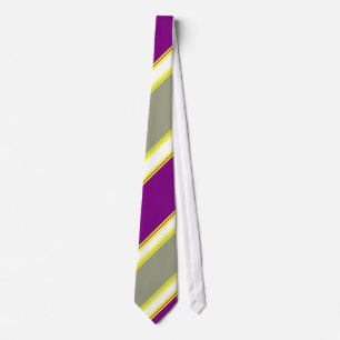 Violet Sage en Buttercup University Stripe Stropdas