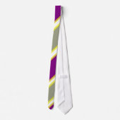 Violet Sage en Buttercup University Stripe Stropdas (Achterkant)