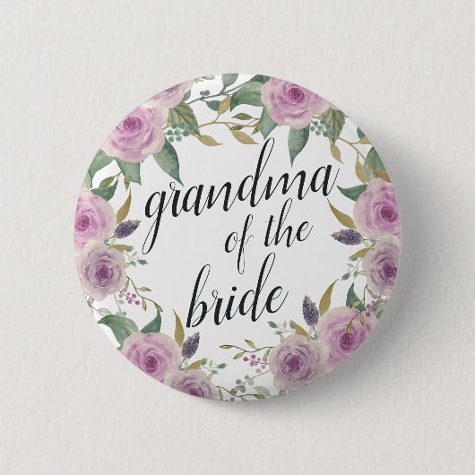 Violet & Sage Grandma van de Bride Ronde Button 5,7 Cm (Voorkant)