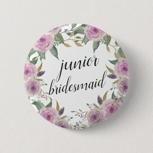 Violet & Sage Junior Bridesmaid Ronde Button 5,7 Cm (Voorkant)
