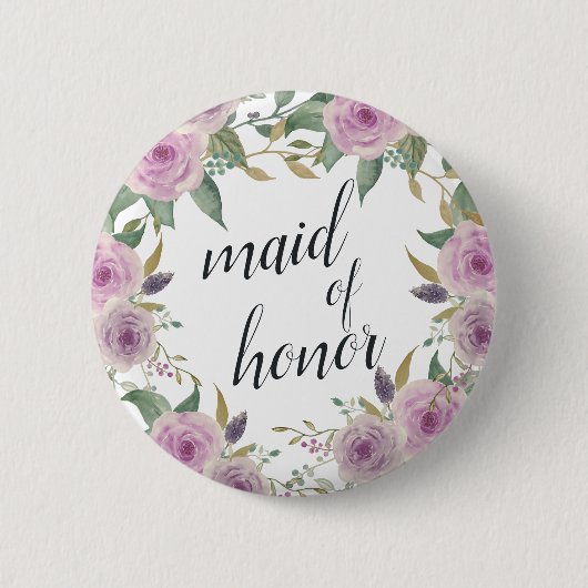 Violet & Sage Maid of Honor Ronde Button 5,7 Cm (Voorkant)