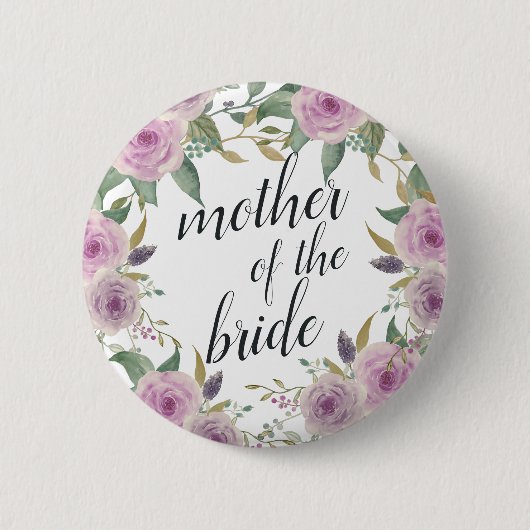 Violet & Sage Moeder van de Bride Ronde Button 5,7 Cm (Voorkant)
