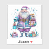 Violet Santa verspreidt kerstkreet Sticker (Vel)
