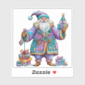 Violet Santa verspreidt kerstkreet Sticker (Vel)