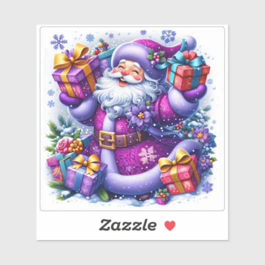 Violet Santa viert kerst Sticker (Vel)