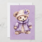 Violet Schattige Teddy Bear Stoel Meisje Baby show Kaart (Achterkant)