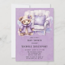 Violet Schattige Teddy Bear Stoel Meisje Baby show