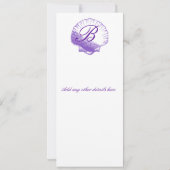 Violet Sea Shells Weddenschap Kaart (Achterkant)