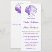 Violet Sea Shells Weddenschap Kaart (Voorkant / Achterkant)