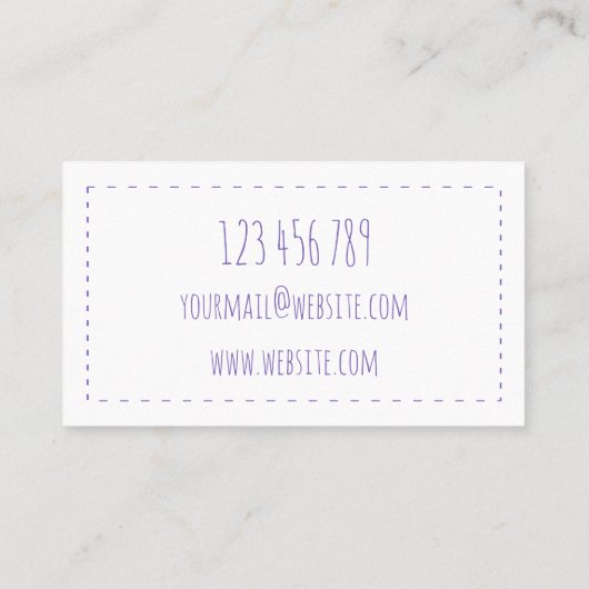 Violet Seamstress Visitekaartje (Achterkant)