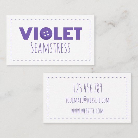 Violet Seamstress Visitekaartje (Voorkant / Achterkant)