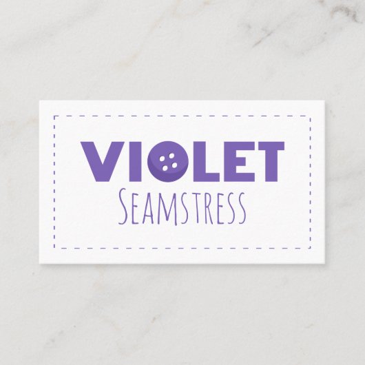 Violet Seamstress Visitekaartje (Voorkant)
