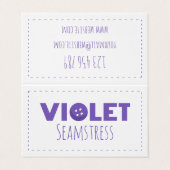 Violet Seamstress Visitekaartje (Buitenkant ongevouwen)