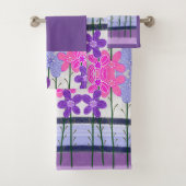 Violet set Handdoekbad met Bloemen Bad Handdoek (Insitu)