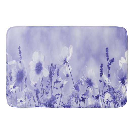 Violet Shaded Wild Flowers Badmat (Voorkant)
