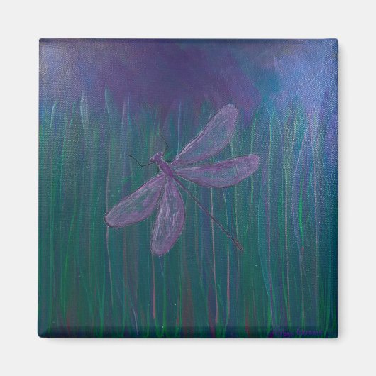 Violet Shimmer Dragonfly Magneet (Voorkant)