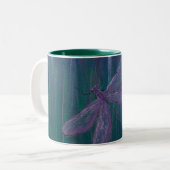 Violet Shimmer Dragonfly Tweekleurige Koffiemok (Voorkant links)