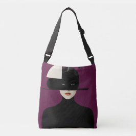 Violet Silence – Abstract Goddess Art Crossbody Tas