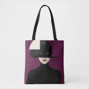 Violet Silence – Abstracte Godinnenkunst Tote Bag