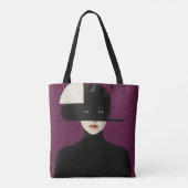 Violet Silence – Abstracte Godinnenkunst Tote Bag (Achterkant)
