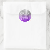 Violet Silver Ombre Folie Hartelijk dank Ronde Sticker (Tas)